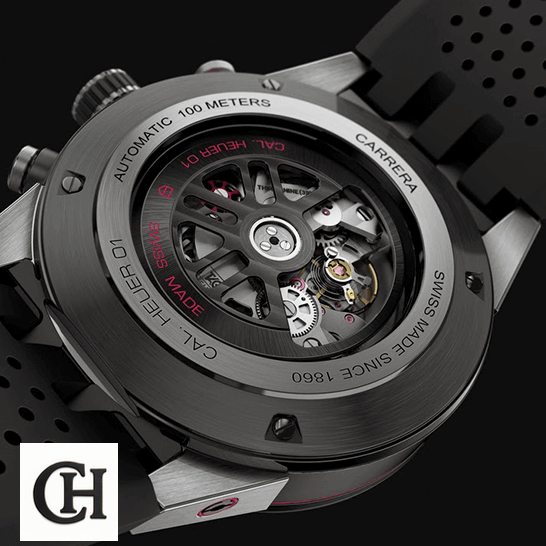 TAG Heuer Carrera 01 CAR2A91.FT6071 Tag Heuer Cal Heuer 01 Automatıc 100 Meters Black Case black background