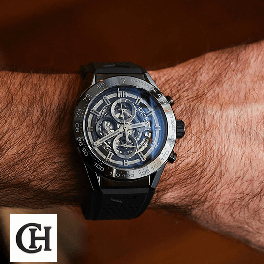 TAG Heuer Carrera 01 CAR2A91.FT6071 Tag Heuer Carrera Black Dial cAR2A91.FT6071 on the man wrist