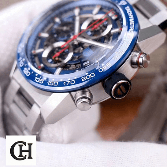 TAG Heuer Carrera 01 CAR201T Tag Heuer Blue Dial Black Bezel Steel Bracelet black crown / push button