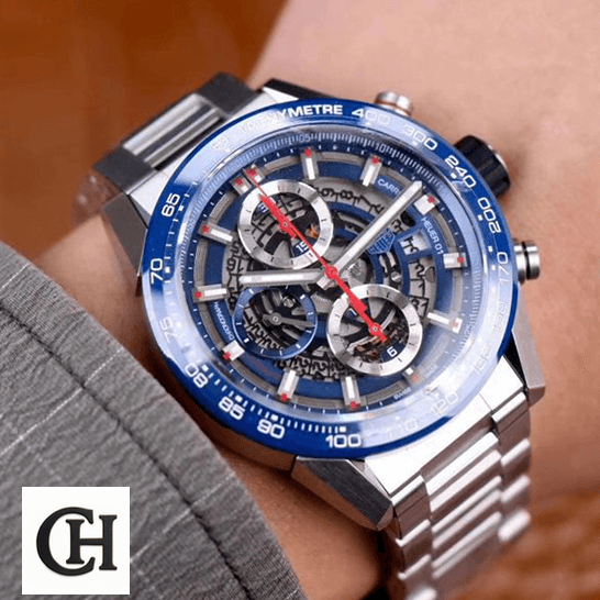 TAG Heuer Carrera 01 CAR201T Tag Heuer cAR201T.BA0766 Carrera Automatic Blue Bezel on the wrist
