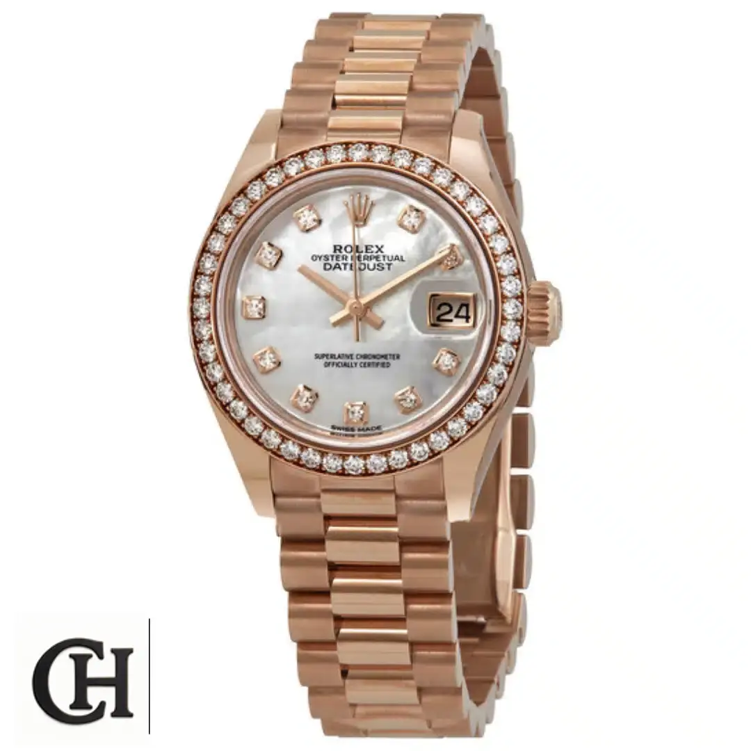 Rolex Datejust diamond 279171 diamond bezel white background