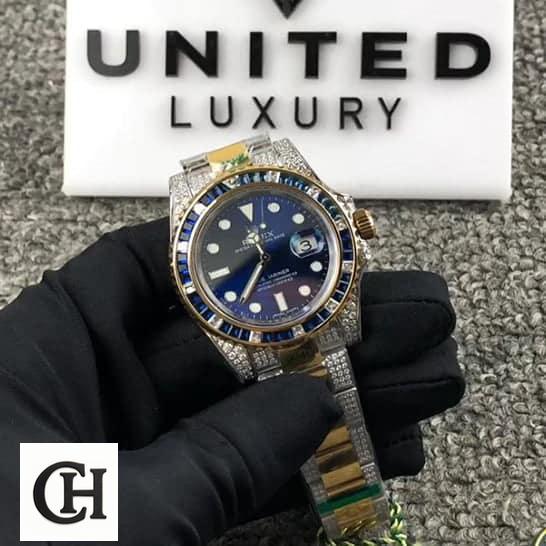 Rolex Submariner Date 18038 Rolex Submariner 18038 Blue Dial Gem-Set Bezel