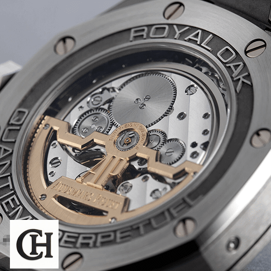 Audemars Piguet Royal Oak Offshore 26574ST.OO.1220ST.02 "Blue Dial" audemarspiguet royaloak 26574ST.OO.1220ST back Audemars Piguet Royal Oak Steel mechanism close view