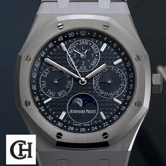 Audemars Piguet Royal Oak Offshore 26574ST.OO.1220ST.02 "Blue Dial" audemarspiguet royaloak 26574ST.OO.1220ST front Audemars Piguet Royal Oak Blue Dial Steel Case front view