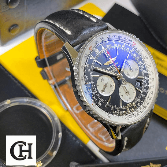 Breitling Navitimer B01 Chronograph 46 AB0127211B1X1 "Black Dial" Signature Edition breitling navitimer B01 black chronograph dial automatic AB0127211B1P2 left Breitling Navitimer Black Chronograph Black Dial on the stand