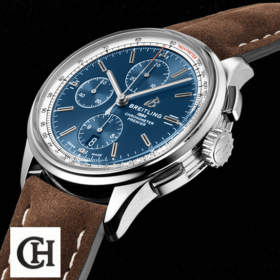 Breitling Premier Automatic Chronograph A13315451C1P2 Blue Dial black background