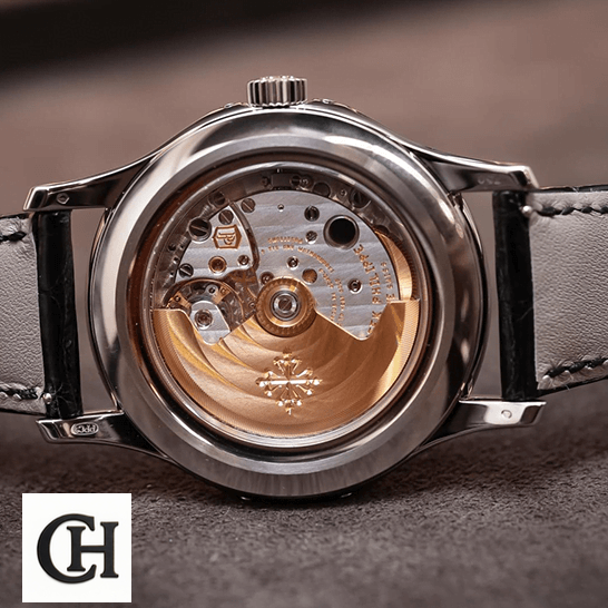 Patek Philippe Annual Calendar 5205G-013 Patek Philippe Complications 5205G_013 Steel Mechanism upside view