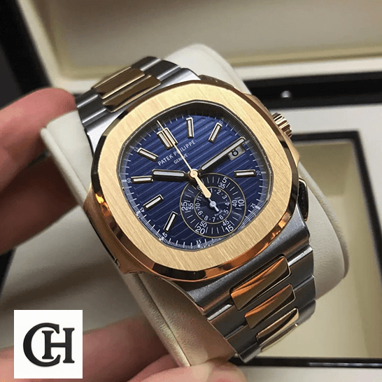 Patek Philippe Nautilus 5980/1AR-001 Patek Philippe Nautilus Blue Dial Gold Bezel in the box