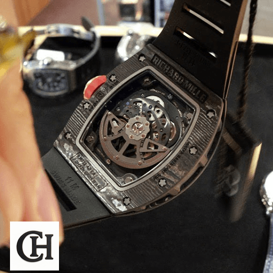 Richard Mille RM 011 "F1 Chronograph" Premium Richard Mile RM011 Romain Lotus Carbon Case upside view