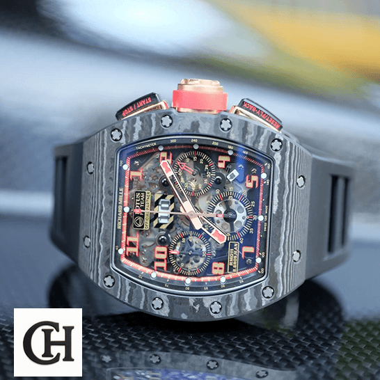 Richard Mille RM 011 "F1 Chronograph" Premium Richard Mille RM011 Romain Lotus Rose Gold crown / push button