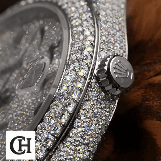Rolex Datejust 126300 Rolex Datejust 116300 Iced Out Crown Pusher