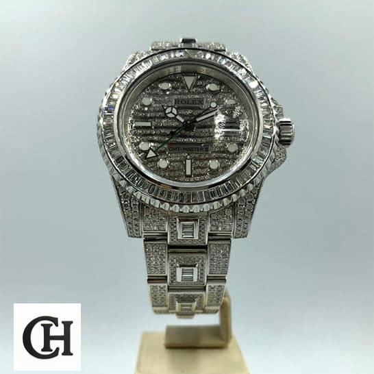 Rolex GMT-Master II 116759SARU Rolex GMT-Master II Custom Diamond Set 116710LN Iced Out Gem-Set bezel