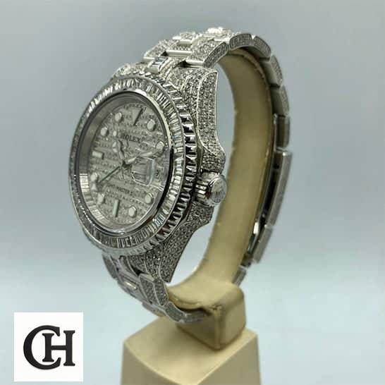 Rolex GMT-Master II 116759SARU Rolex GMT-Master II Custom Diamond Set 116710LN right side Crown Pusher