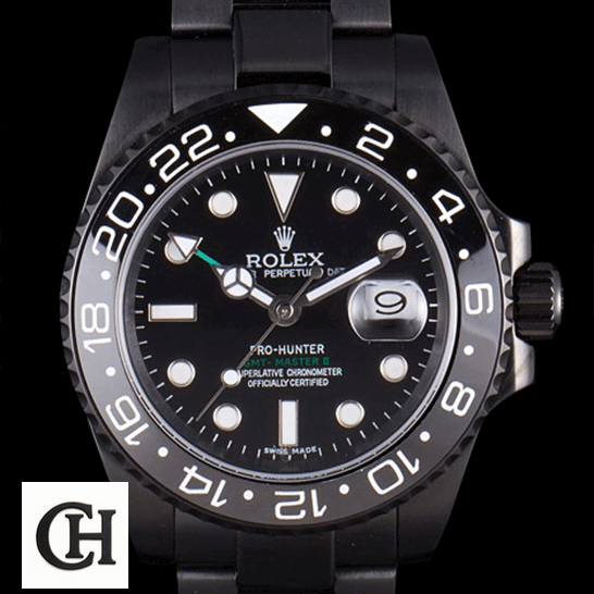 Rolex GMT-Master II 116710 "Blaken DLC-PVD" High-End Rolex Blaken GMT-Master II 116710 DLC-PVD Black black background