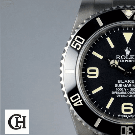 Rolex Submariner 6190 Blaken Rolex Blaken Submariner Black Bezel and Dial half view