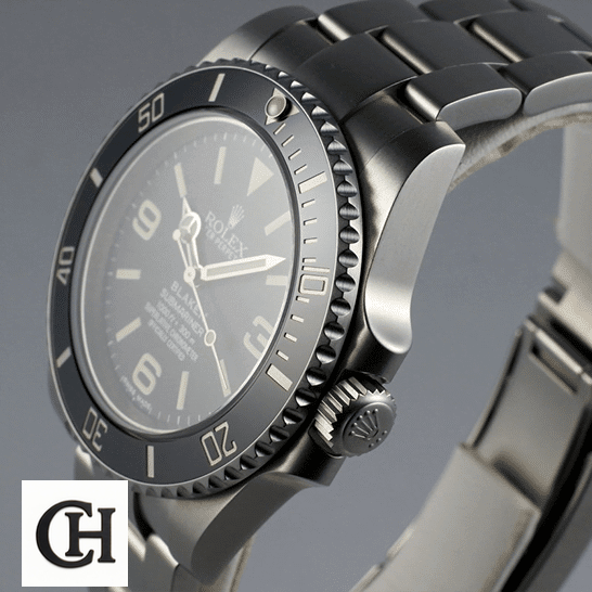 Rolex Submariner 6190 Blaken Rolex Blaken Submariner Black Dial 6190 Side view