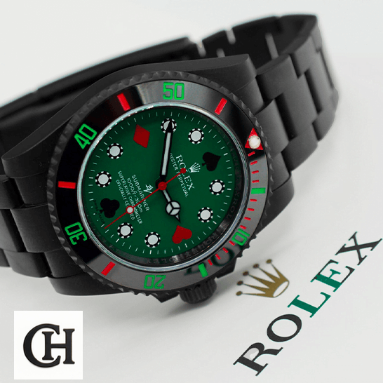 Rolex Submariner 114060 Rolex Blaken 114060 Submariner Poker Green Dial on the rolex box