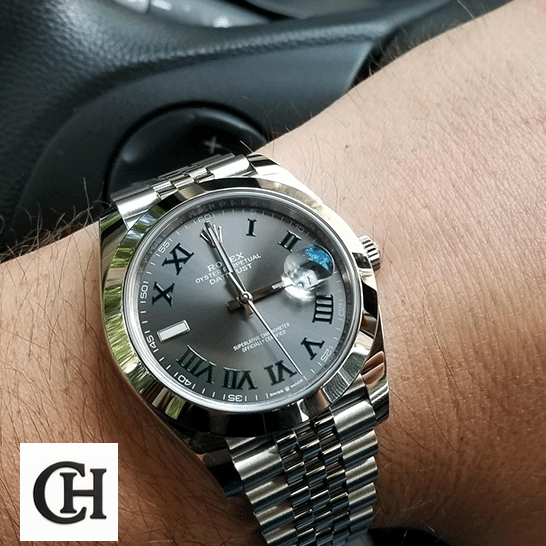 Rolex Datejust 126300 "Slate Roman Dial" Supreme Rolex Datejust II Perpetual Grey Roman Dial 126300-0014 Jubilee on his arm