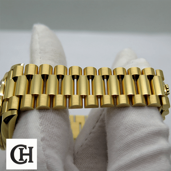 Rolex Day-Date 128348RBR "Pave Diamond Dial" Perfect Duplicate Edition rolex_day_date_yellow_gold_with_pave_diamond_dial_sapphire_128348RBR_0030_bracelet_unitedluxurynet