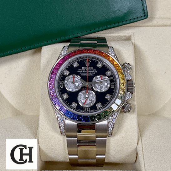 Rolex Cosmograph Daytona 116599RBOW Rolex Daytona Stainless Steel Oyster Bracelet Rainbow Diamond Bezel 116599RBOW