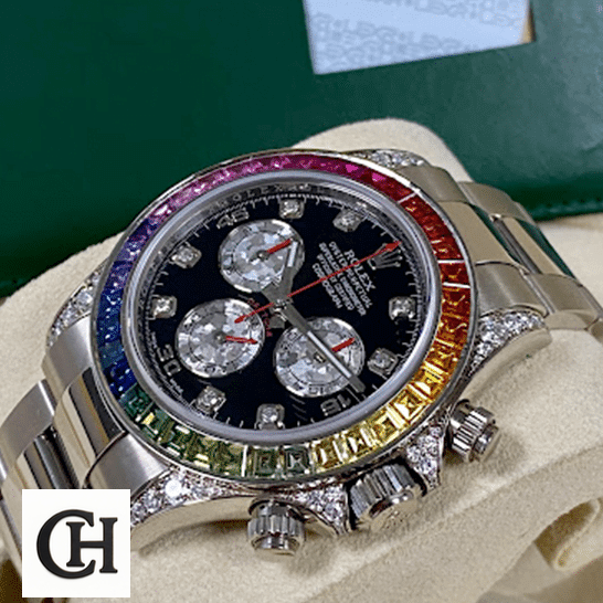 Rolex Cosmograph Daytona 116599RBOW Rolex Daytona White Gold Diamond Set S.Steel Crown & Button Pusher 116599RBOW