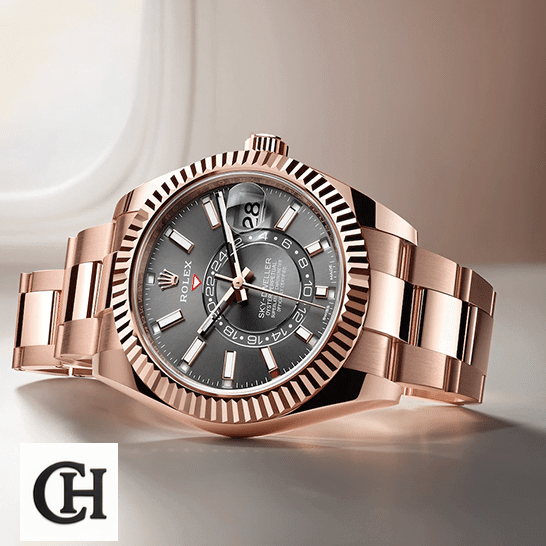 Rolex Sky-Dweller 326935-0007 "Everose Rhodium Dial" Next Level rolex sky dweller 326935 sRO automatic everose rhodium dial oyster black unitedluxurynet 2 Rolex Sky-Dweller 326935-0007 Everose Fluted Bezel