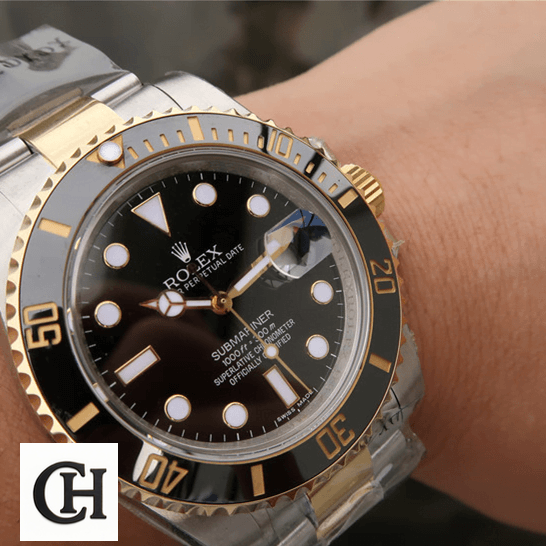 Rolex Submariner Date 126613LN "Two-Tone Black Dial" Deluxe Quality Rolex Submariner Date 16803 Two Tone Black Dial on the wrist