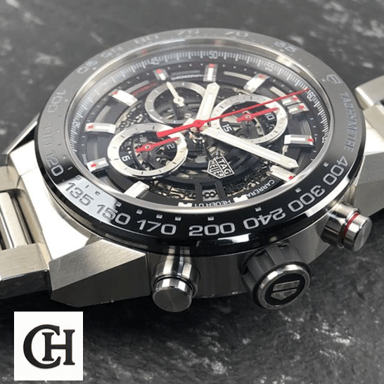 TAG Heuer Carrera 01 CAR2A1W.BA0703 "Black Steel" Collector’s tag heuer carrera calibre heuer 01 automatic chronograph CAR2A1W dial Tag Heuer Carrera Calibre Red Second Hand Black Bezel crown / push button