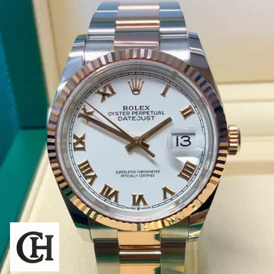 Rolex Datejust 126300 "White Roman Dial" Authentic rolex model 126231 replica2 Rolex Datejust 36 White Gold Roman Numerial Dial in the box