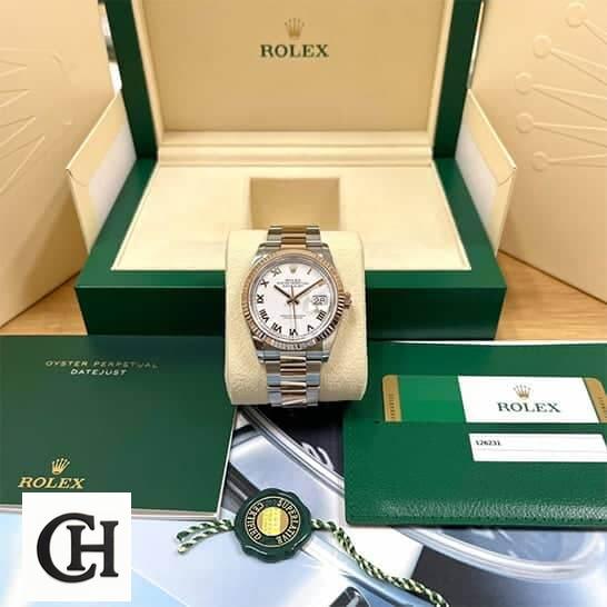 Rolex Datejust 126300 "White Roman Dial" Authentic rolex model 126231 replica5 Rolex Datejust 36 White Roman Numerial Oyster & Guarantee Card