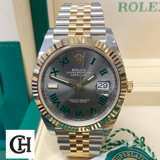 Rolex Datejust 36 Wimbledon Grey Dial in the Rolex Box