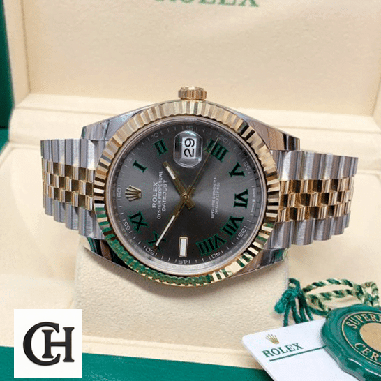 Rolex Datejust 36 Wimbledon Yellow Gold Fluted Bezel Jubilee in the Rolex Box