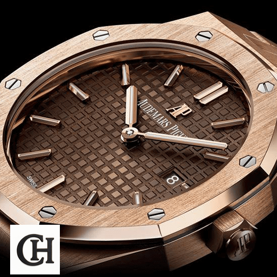 Audemars Piguet Royal Oak 67650OR.OO.1261OR.01 Quartz audemars piguet royal oak quartz 67650OR.OO.1261OR.01 unitedluxury pinkgold brown 1 Audemars Piguet 67650OR.OO_.1261OR.01 Royal Oak Brown Dial