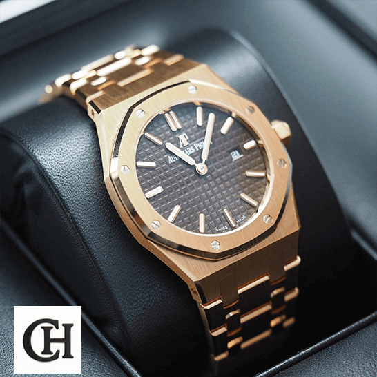 Audemars Piguet Royal Oak 67650OR.OO.1261OR.01 Quartz Audemars Piguet Royal Oak Brown Dial 67650OR.OO_.1261OR.01 in the box