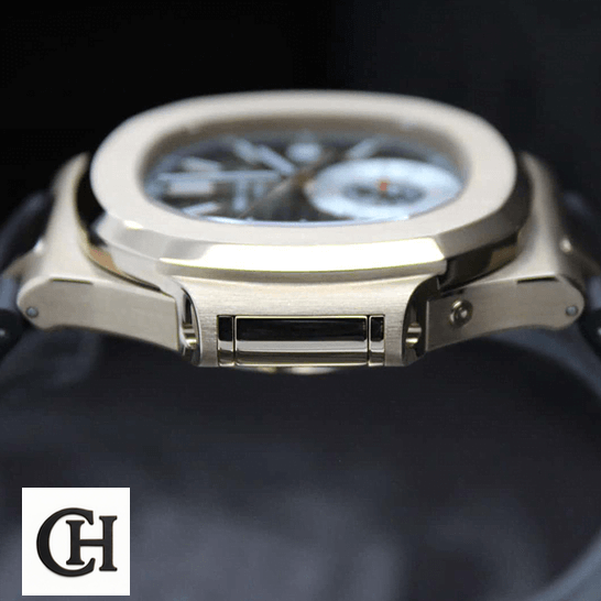 Patek Philippe Nautilus Chronograph Flyback 5980R-001 Patek Philippe Nautilus Rose Gold Bezel side view