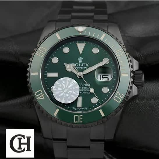 Rolex Submariner Blaken 116611N Rolex Blaken Green Dial on a Black Backround
