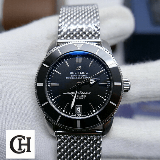 Breitling Superocean Heritage II B20 AB2020121B1A1 "Black Dial" Supreme breitling superocean heritage AB2010121B1A1 front Breitling Superocean Heritage Black Dial Steel Bracelet front view