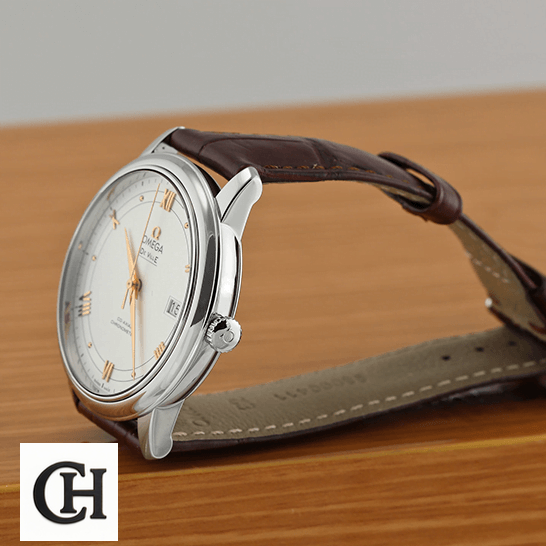 Omega De Ville Prestige 434.13.41.21.03.001 "Blue Dial" Supreme omega de ville prestige 424 13 40 20 02 002 right Omega De Ville Prestige 424_13_40_20_02_002 Leather Bracelet side view