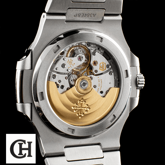 Patek Philippe 5711_1A-014 Stainless Steel Case black background upside view