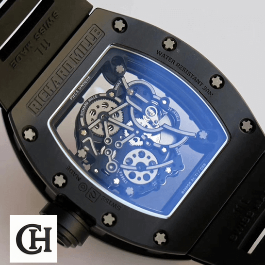 Richard Mille RM 055 Richard Mille RM055 Skeleton Black Dial upside view