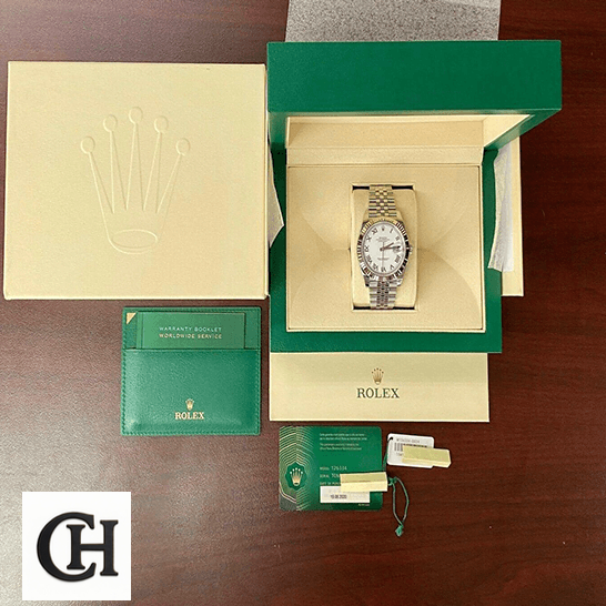 Rolex Datejust 126334 White Roman Jubilee Bracelet in the rolex box