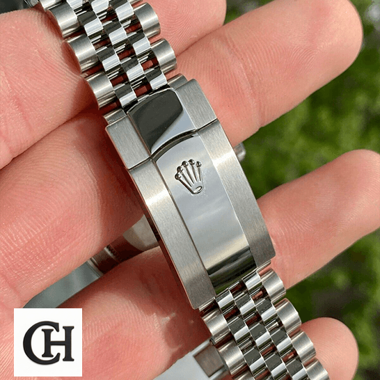 Rolex Datejust Stainless Steel Jubilee Bracelet rolex logo on the buckle