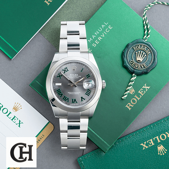 Rolex Datejust Wimbledon 126300-0013 Oyster & Guarantee Card on the table