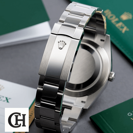 Rolex Datejust Wimbledon 126300-0013 Oyster Bracelet Fold Clasp on the Rolex Logo