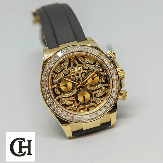 Rolex Cosmograph Daytona 116588TBR Rolex Daytona Eye of the Tiger Yellow Gold 116508-0004 Gem-Set Bezel
