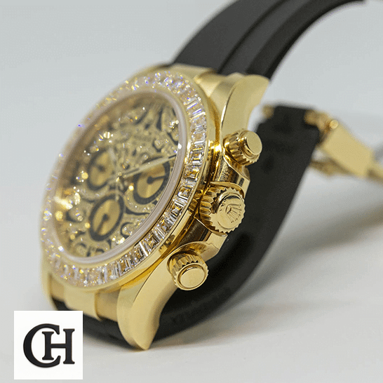 Rolex Cosmograph Daytona 116588TBR Rolex Daytona Eye of the Tiger 116508-0004 Yellow Gold button & crown pusher