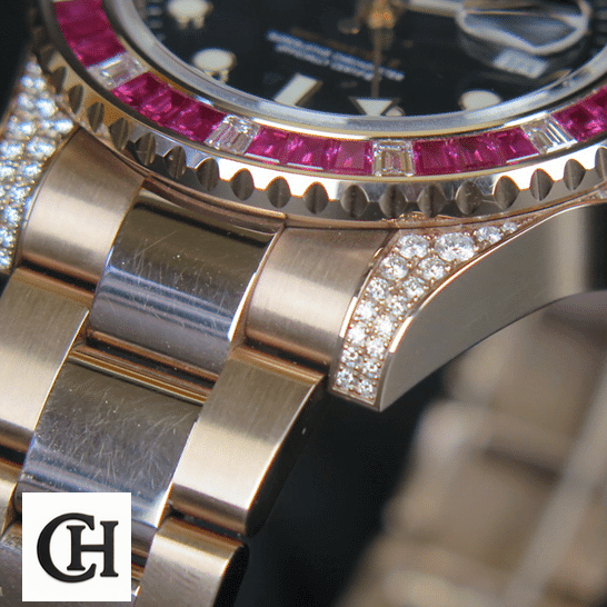 Rolex GMT-Master II 126755SARU "Diamond Bezel" Rolex GMT-Master II 126755SARU Rose Gold Oyster