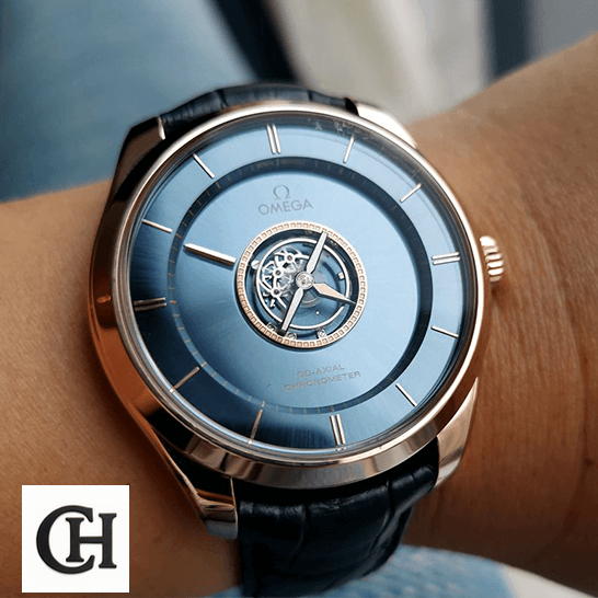 Omega De Ville Tourbillon Co-Axial 4637.31.31 "Tourbillon" Mirror Omega 528.53.44.21 man Omega Black Dial Tourbillion on the wristh