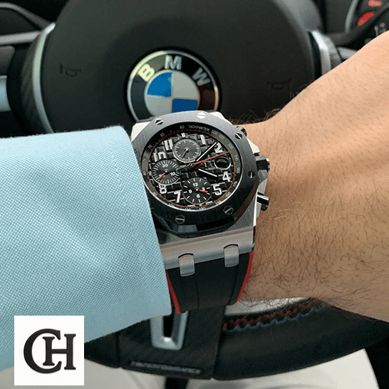Audemars Piguet Royal Oak 26470SO.OO Black Dial in the bwm car