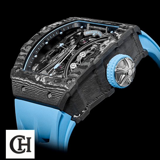 Richard Mille Tourbillion Pablo Mac Donough Carbon Blue Rubber Bracelet